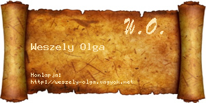 Weszely Olga névjegykártya