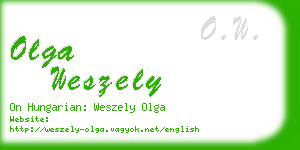 olga weszely business card